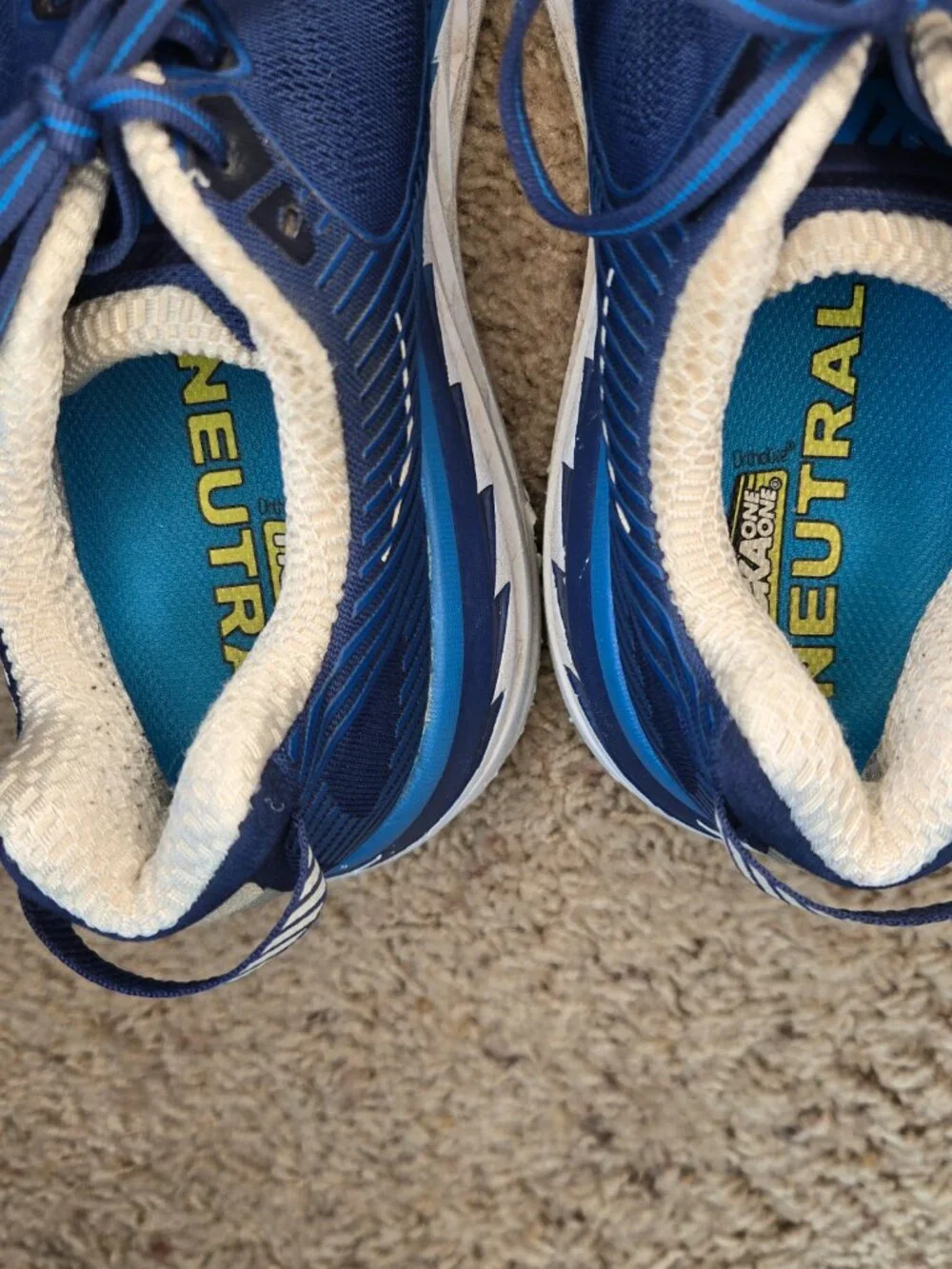 Hoka One One Bondi 5 Blue White Cushioned Running Shoes Men’s US Size 9